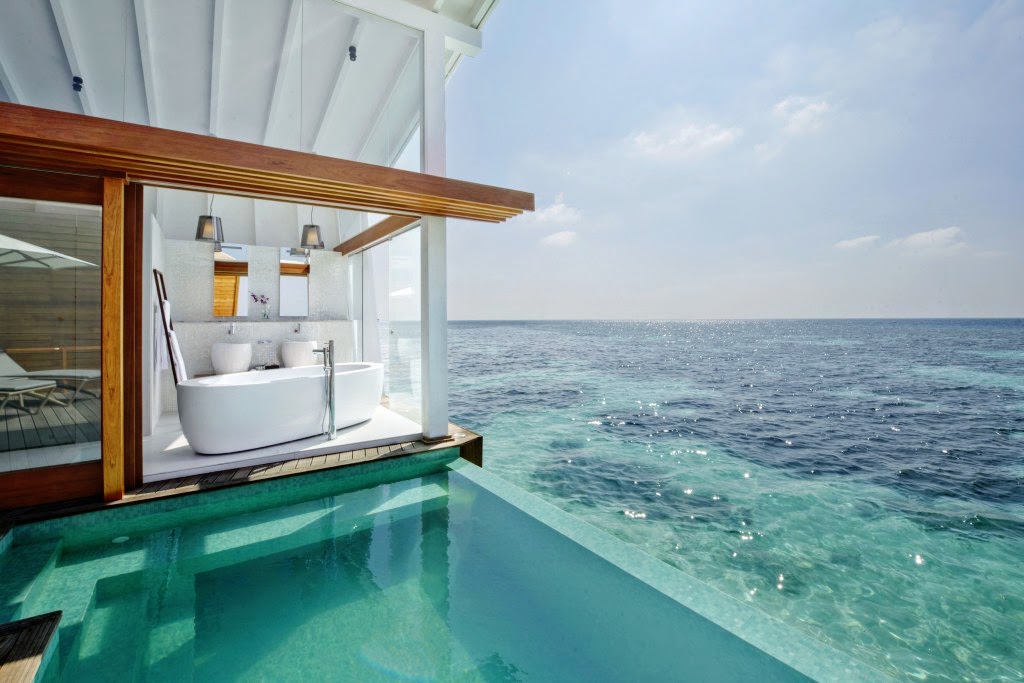 Ocean Pool Villa's Glass Bathroom, Kandolhu Island