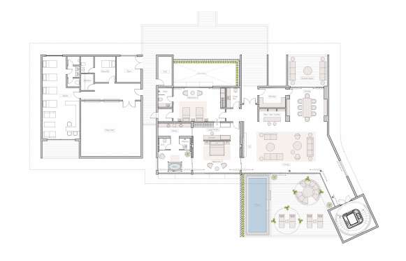 The upper deck floor plan